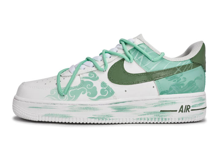 Nike Nike Air Force 1 Walking Planet, Tang Ma Jasper Slip Resistant Slip Resistant Low top Skateboard Shoes Men's White Blue