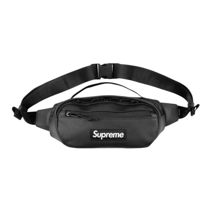 Supreme Supreme Two Way Zip Closure Leather Fanny Pack Unisex Black