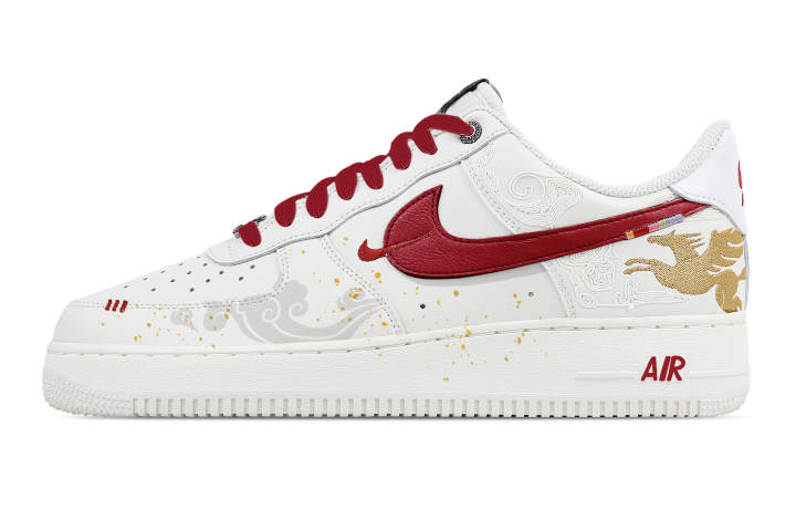 Nike Nike Air Force 1 New Year's Greeting Leather Breathable Low top Skateboard Shoes Men's White