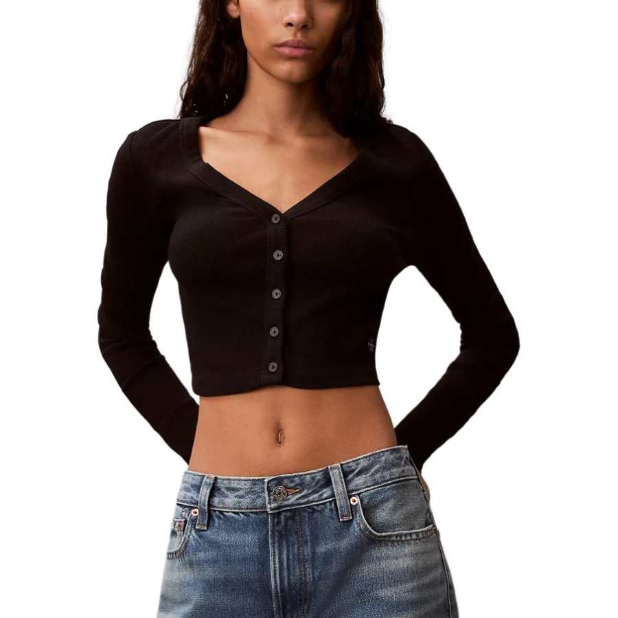 Calvin Klein Knitwear Women's Black V Neck Moderate