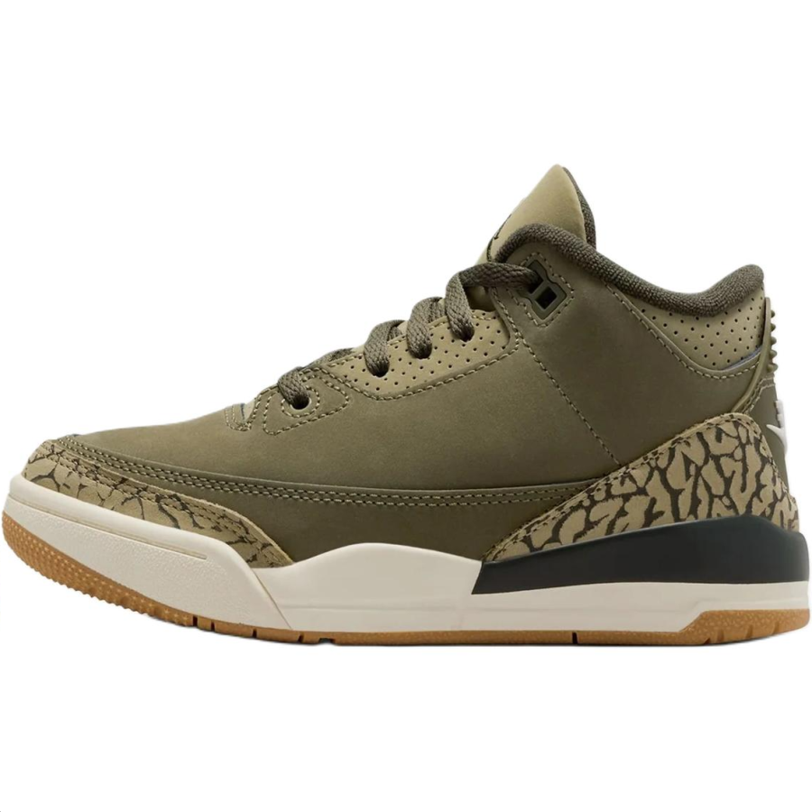 Jordan Jordan Air Jordan 3 Mid top Children's Basketball Shoes Olive Green Children Aged 3 7 Years Old