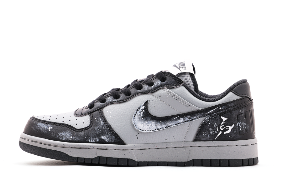 Nike Nike Big Genuine Leather Cushioning Coverage Abrasion Resistant Low top Skateboard Shoes Unisex Gray