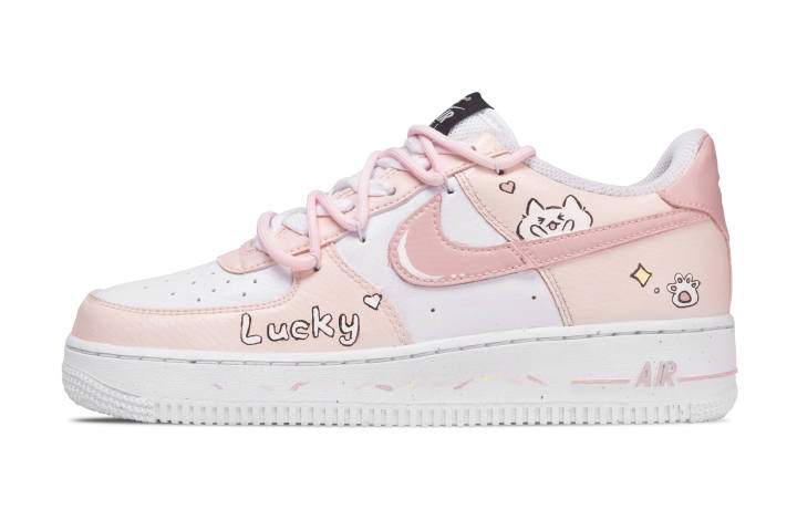 Nike Nike Air Force 1 Lucky Cute Pet Design Synthetic Leather Cushioning Height Increasing Abrasion Resistant Slip Resistant