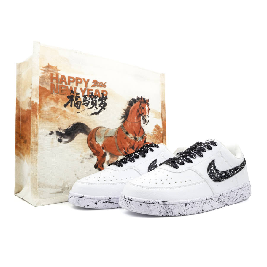 Nike Nike Court Vision 1 Non Black Or White Shopping Bag Style Cushioning Abrasion Resistant Breathable Low top