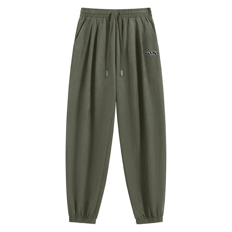 Tonlion Casual Pants Unisex Moderate Cuffed Pants