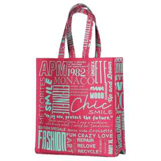 Apm Monaco Canvas Tote Bag, Shopping Bag, Handbag Regular Women's Pink & Neon Green