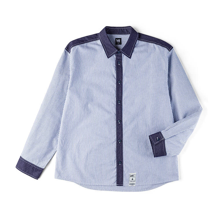 Lee Lee Shirts Unisex Marine Blue Lapel Moderate Other