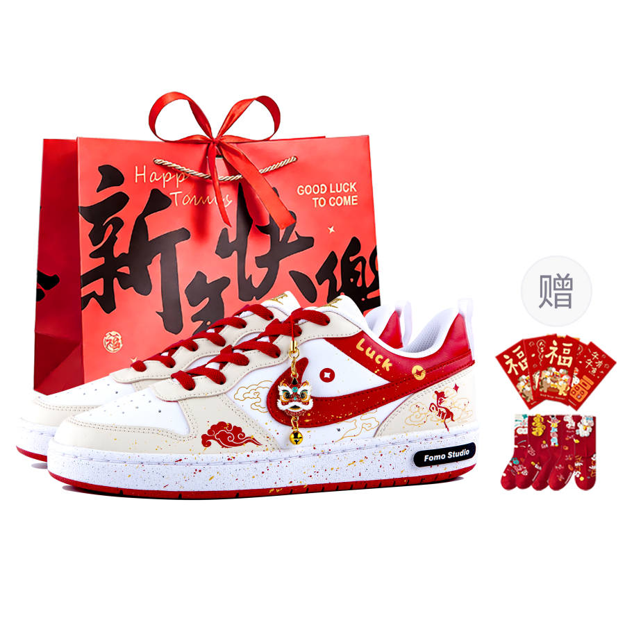 Nike Nike Court Borough Abrasion Resistant Abrasion Resistant Low top Kids' Skateboarding Shoes White Red Teenagers