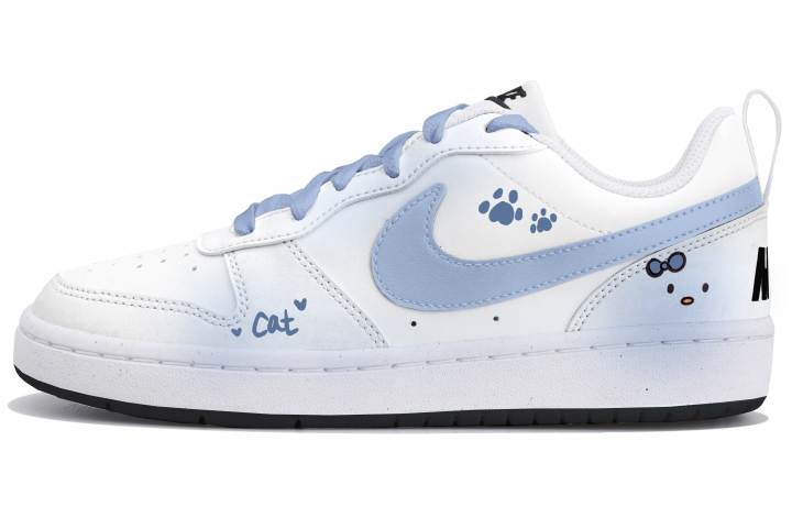 Nike Nike Court Borough Low top Kids' Skateboarding Shoes White Blue Teenagers