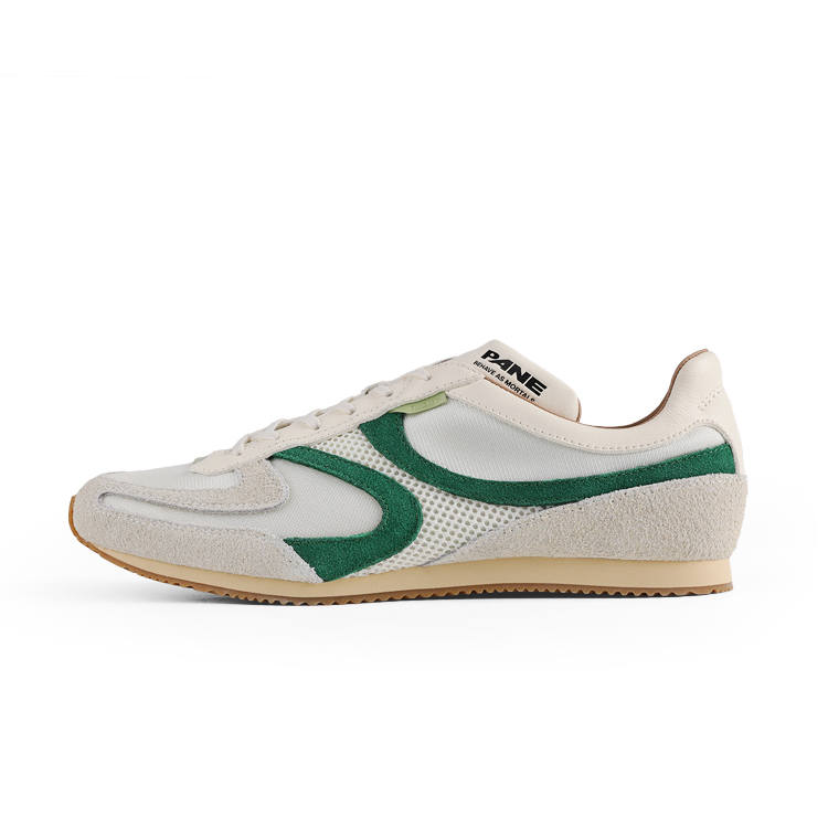 PANE Textile, Split Cow Leather Low top Casual Shoes Unisex Evergreen