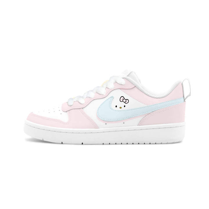 Nike Nike Court Borough 2 HEY Bowknot Kitten Leather Slip Resistant Cushioning Abrasion Resistant Low top