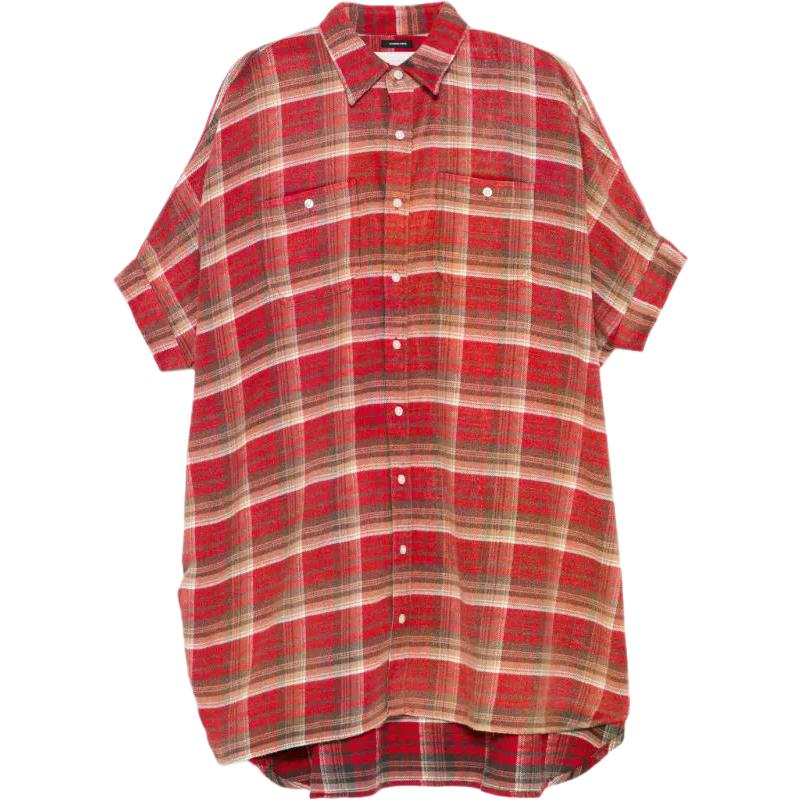 R13 R13 Oversized Plaid Shirt Dress