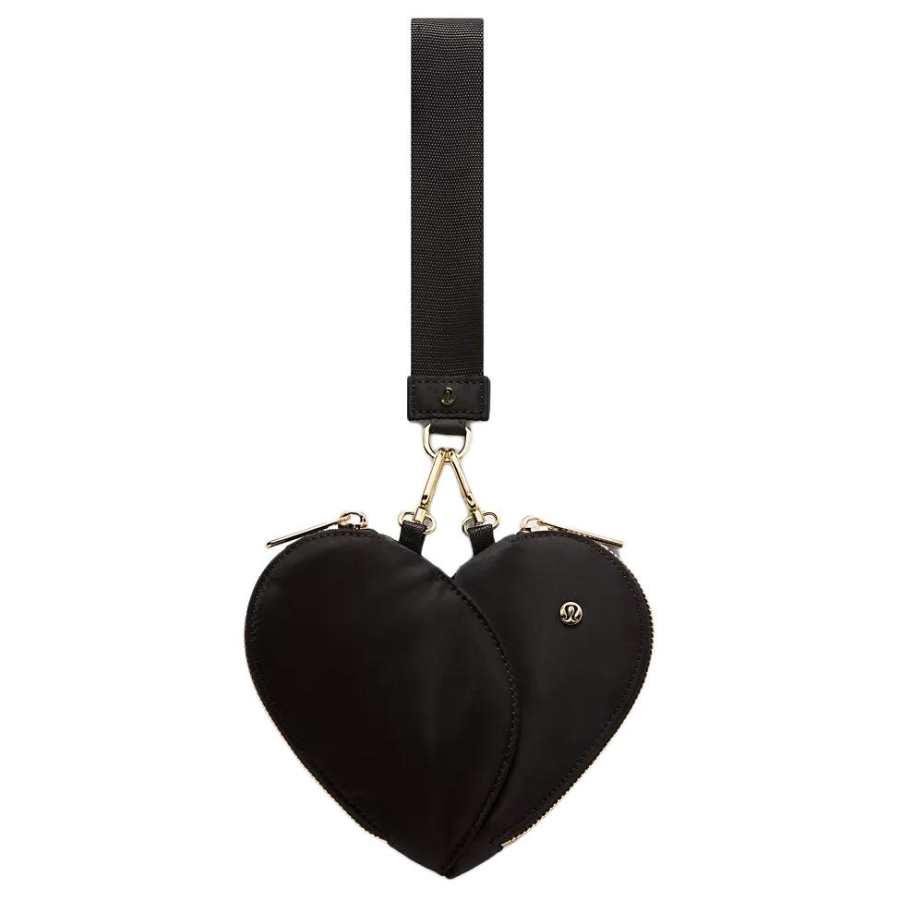 Lululemon Dual Pouch Nylon Heart Shaped Handbag Women's Black
