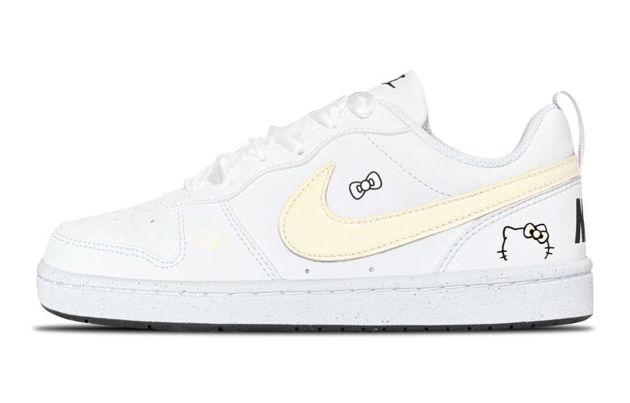 Nike Nike Court Borough Sunshine Kitten Synthetic Leather Low top Kids' Skateboarding Shoes Yellow Kids'
