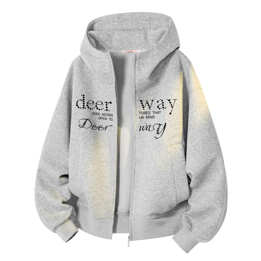 DEERWAY Sweatshirts Unisex Hooded Moderate Cardigan