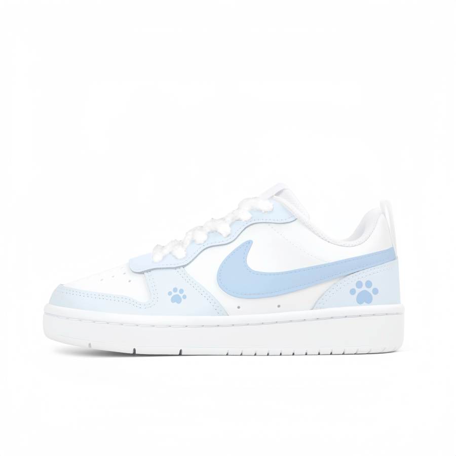 Nike Nike Court Borough Pointed Dots, Ice Blue Meow Abrasion Resistant Slip Resistant Low top Skateboard Shoes