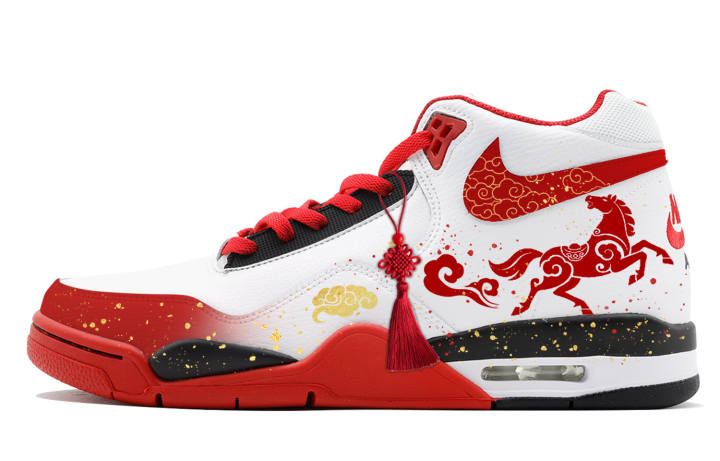 Nike Nike Flight Legacy Slip Resistant Mid top Vintage Basketball Shoes Unisex Red White