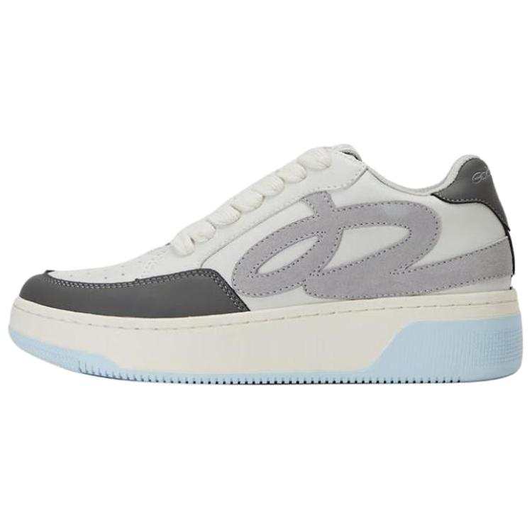 GOOD BAI Cow Split Leather Low top Skateboard Shoes Unisex Gray White Blue