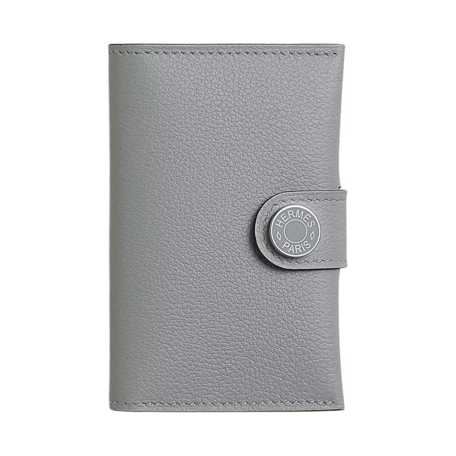 HERMES R.M.S Evercolor Leather Card Holder Women's P0 Puppet Gray