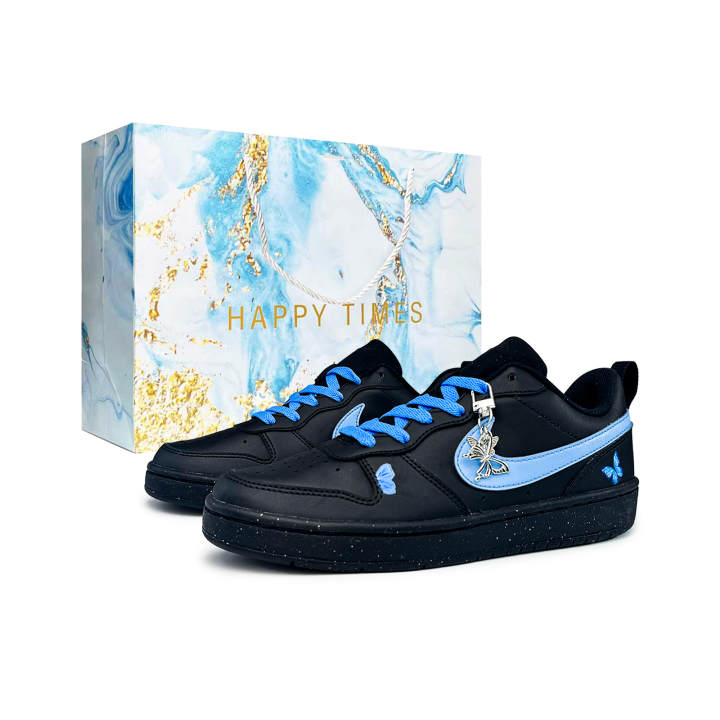 Nike Nike Court Borough Deep Blue Butterfly Dream Leather Slip Resistant, Abrasion Resistant, Lightweight Cushioning