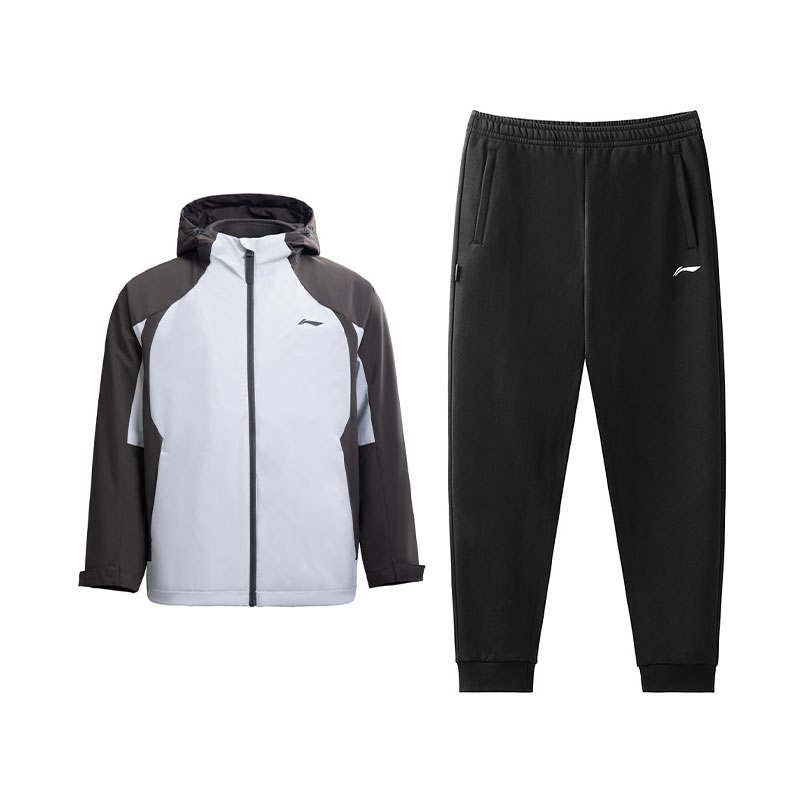Li-Ning Li Ning Versatile Fashion 3 in 1 Inner Cardigan Hooded Polar Fleece Sweatshirt Fleece Lined Knitted Fabric Pants