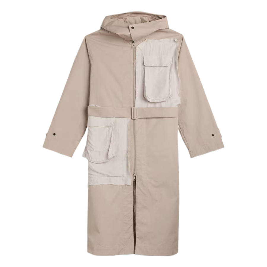 Y-3 Y 3 Trench Coats Women's Light Brown Hooded Moderate