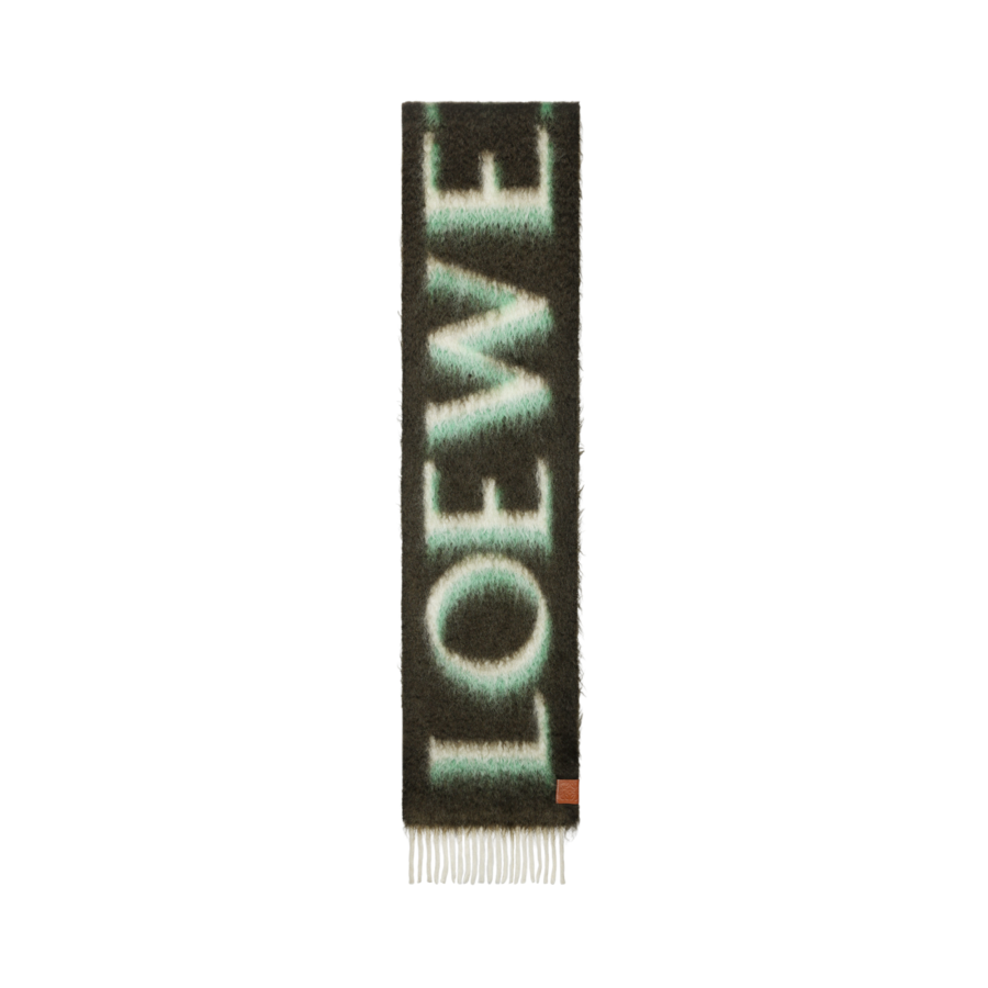 LOEWE LOEWE Logo Intarsia Fringed Scarf
