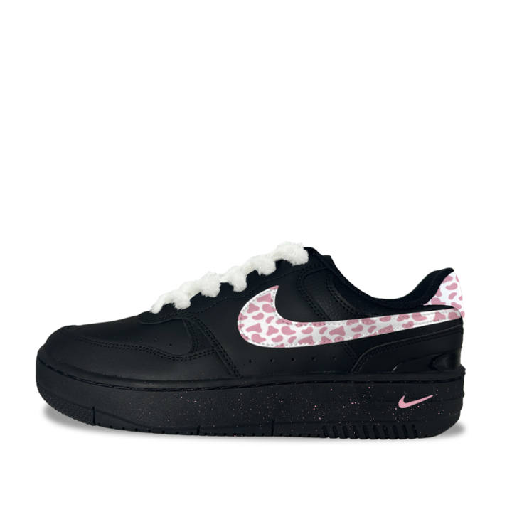 Nike Nike Gamma Force Black Sugar Leopard Synthetic Leather Abrasion Resistant Low top Skateboard Shoes Women's Black