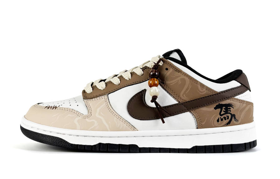 Nike Nike Dunk Laimofang Box, Xuan Brown Dream, Trendy, Hand Drawn, Classic Leather Cushioning Low top