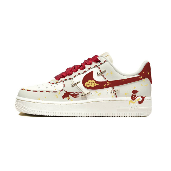 Nike Nike Cloud Pattern Crimson Horse Cow Split Leather Height Increasing Abrasion Resistant Slip Resistant Low top