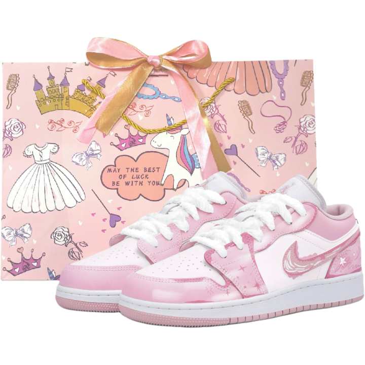 Jordan Jordan Air Jordan 1 Mid top Children's Basketball Shoes Pink Unisex
