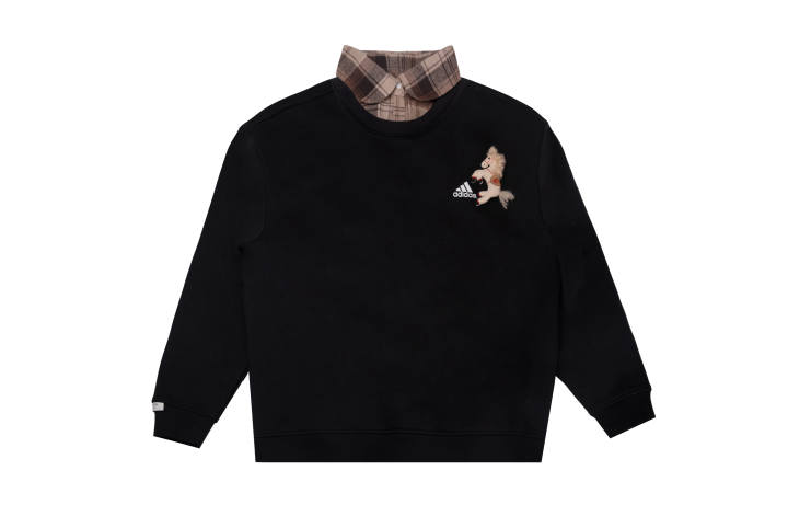 Adidas Adidas LABEL Sweatshirts Unisex Black Lapel Moderate Mock Two Piece