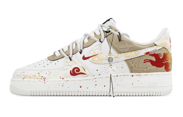 Nike Nike Air Force 1 Galloping River Leather Breathable Low top Skateboard Shoes Men's Ecru