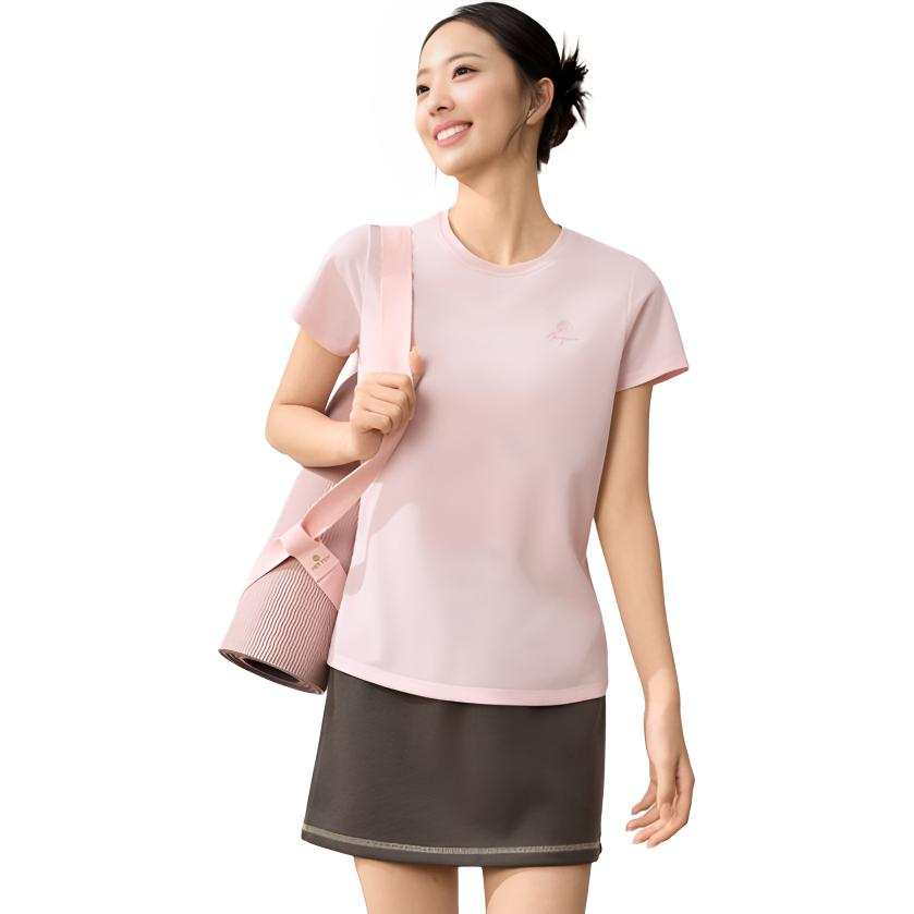 361° T Shirts Women's Ruby Red Crew Neck Thin Straight Fit