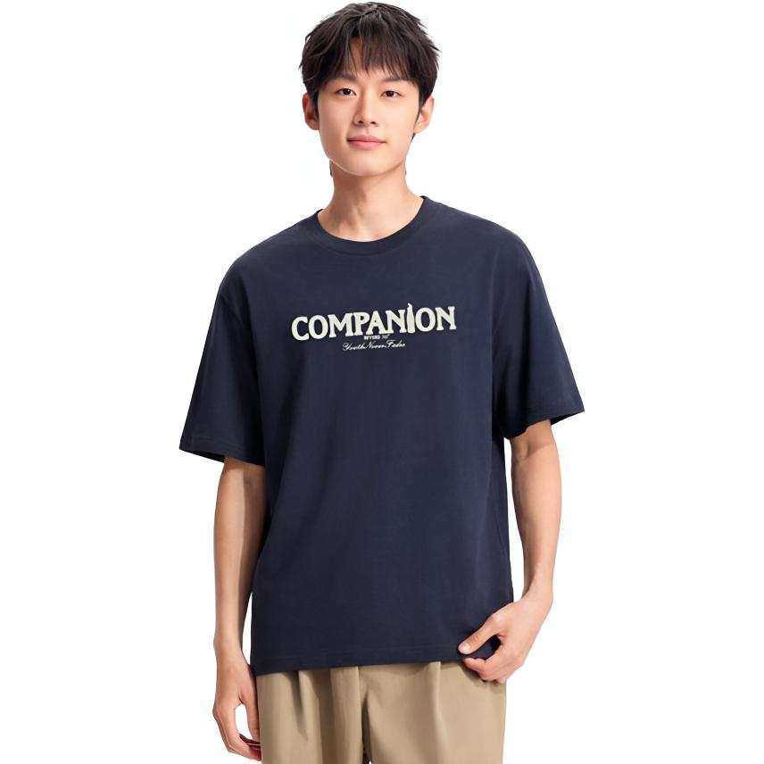 361° T Shirts Unisex Mica Blue Crew Neck Thin Straight Fit