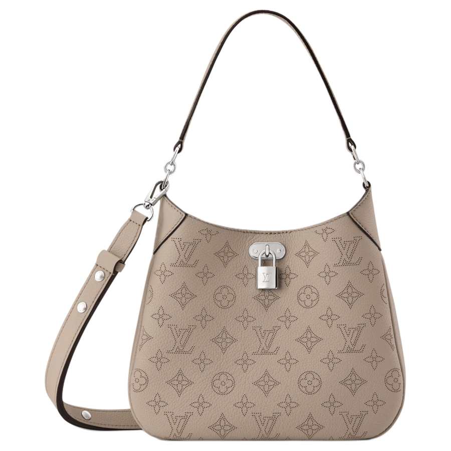 LOUIS VUITTON Engraved Perforated Cow Leather Shoulder Bag, Crossbody Bag, Handbag Small Women's Elephant Gray