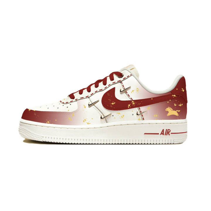 Nike Nike Gilded Red Horse Cow Split Leather Height Increasing Abrasion Resistant Slip Resistant Low top Skateboard Shoes