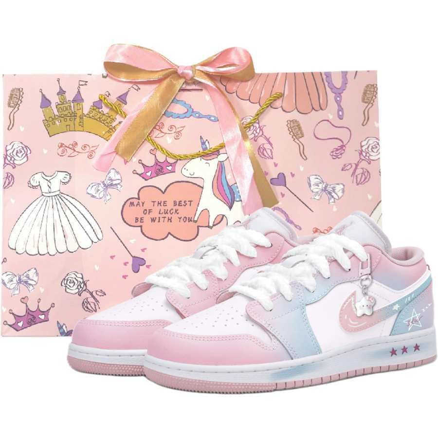 Jordan Jordan Air Jordan 1 Mid top Children's Basketball Shoes Pink Unisex