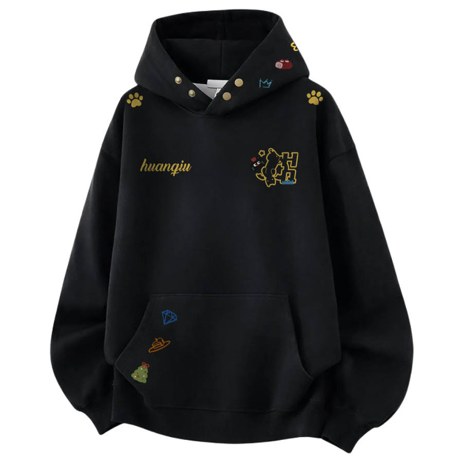 HUANQIU Sweatshirts Unisex Hooded Thickened Regular