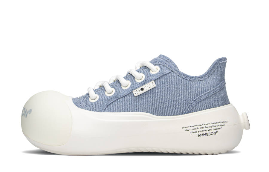 AMMESON Slip Resistant Abrasion Resistant Slip Resistant Abrasion Resistant Low top Skateboard Shoes Women's Blue White