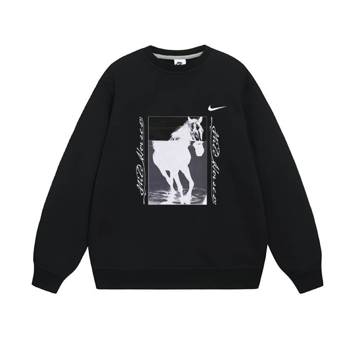 Nike Nike Club Sweatshirts Unisex Black Crew Neck Moderate Regular