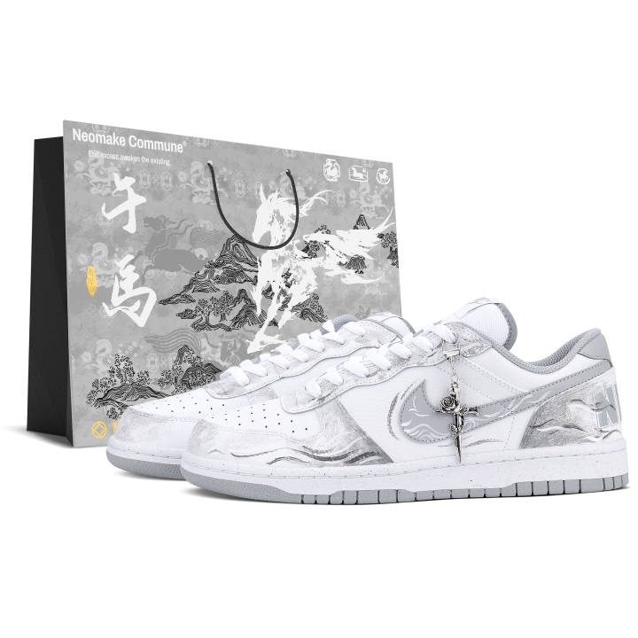 Nike Nike Big Low top Skateboard Shoes Men's White Gray