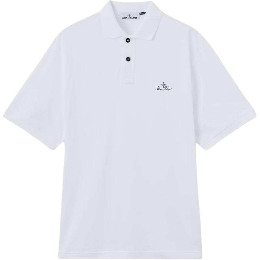 Stone Island logo-embroidery polo shirt