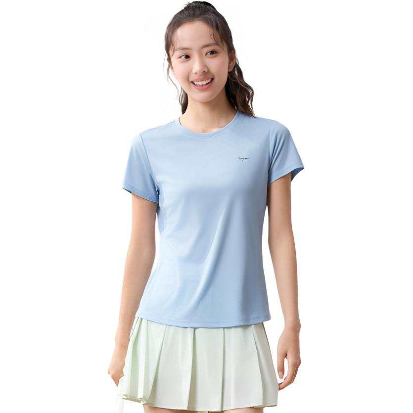 361° T Shirts Women's Cooling Blue Crew Neck Thin Straight Fit
