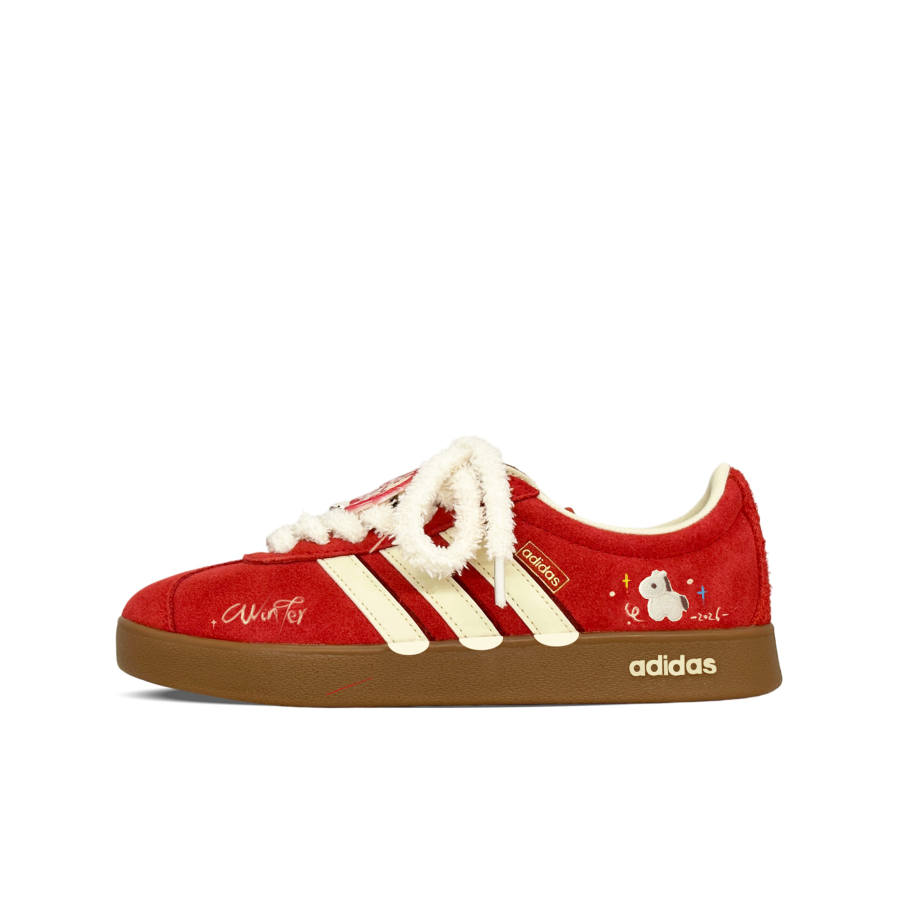 Adidas Adidas Vl Court Classic Cute Pony Skateboard Shoes Unisex Scarlet