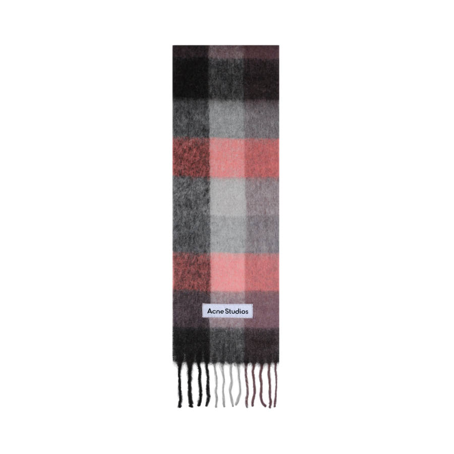 Acne Studios Acne Studios Logo-Embroidered Plaid Scarf