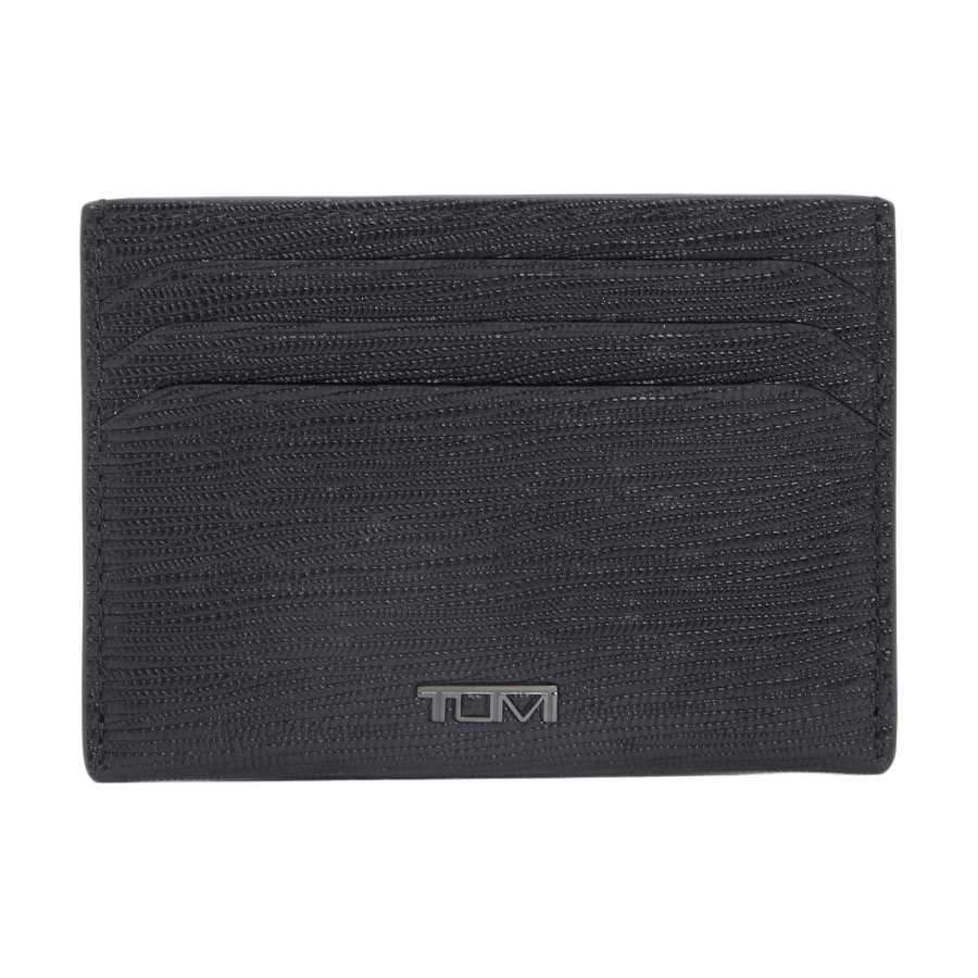 TUMI TUMI Leather Card Holder Unisex Subtle Texture Black
