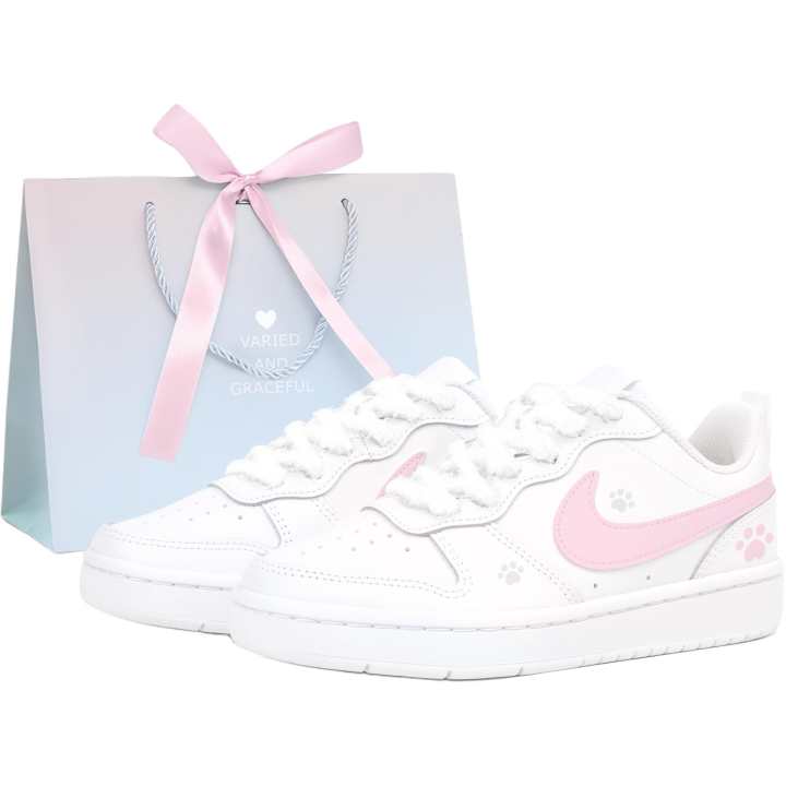 Nike Nike Court Borough Pointillism, Pink Cat Paw Slip Resistant Cushioning Abrasion Resistant Low top