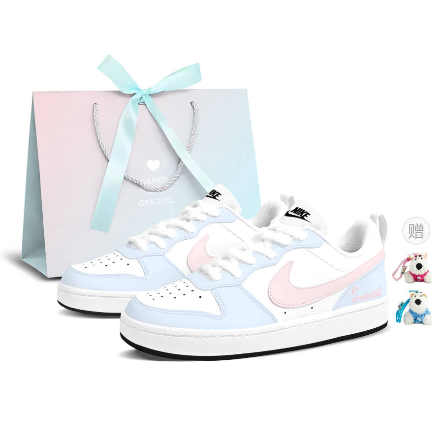 Nike Nike Court Borough GS Strawberry Sweetheart, Shopping Bag Low top Skateboard Shoes Women's Blue Pink