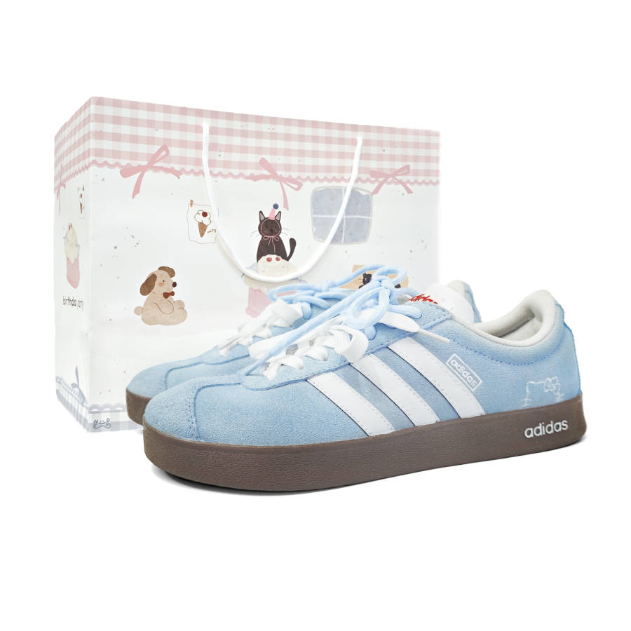 Adidas Adidas VL COURT 2.0 Abrasion Resistant Slip Resistant Low top Skateboard Shoes Unisex Blue